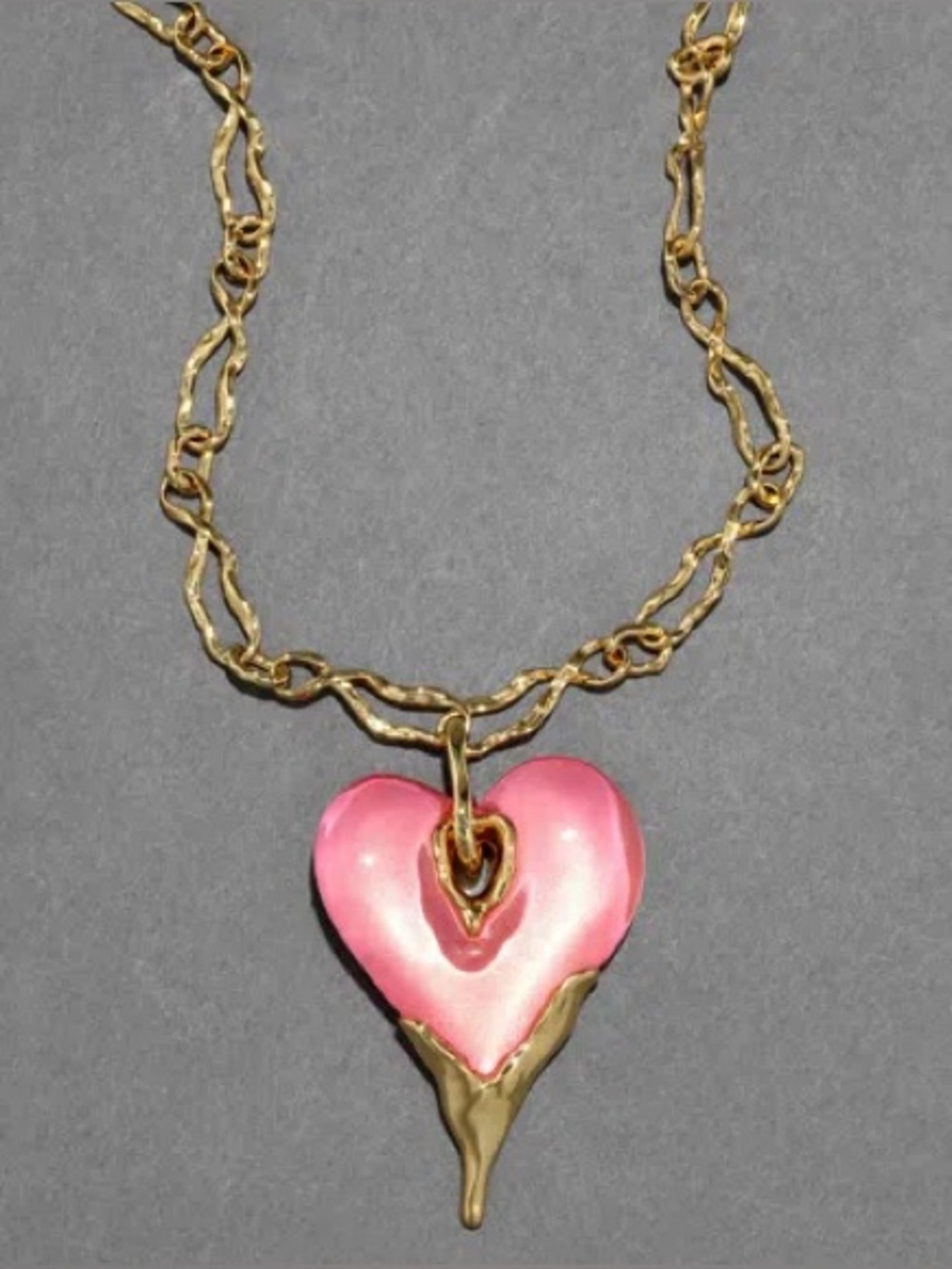 ALEXIS BITTARDripping Heart Lucite Pendant Necklace In Transparent - Picture 3 of 5